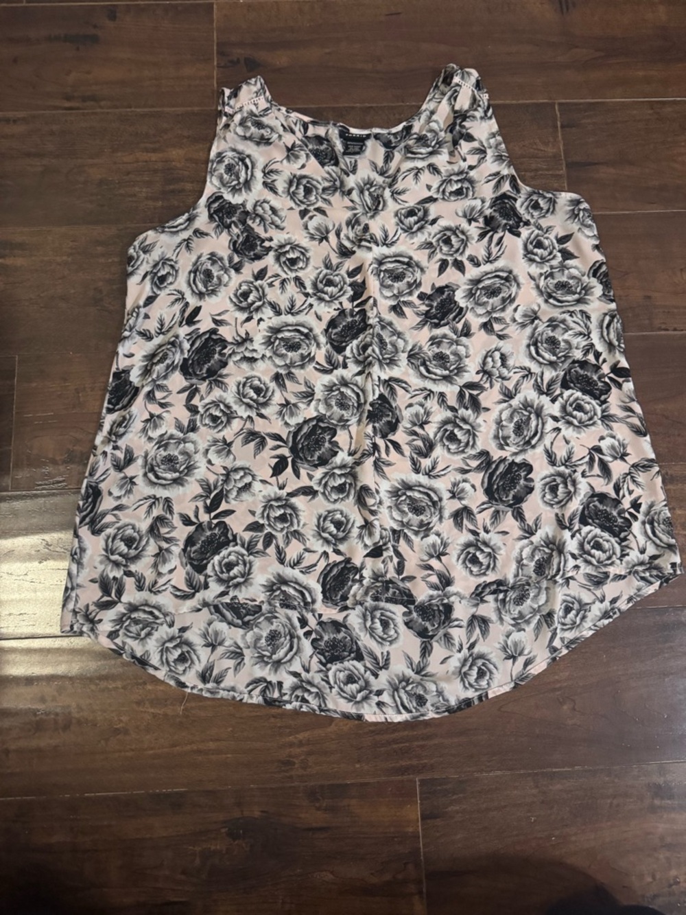 Torrid Pink Floral A-Line Skirt with Black Rose Print